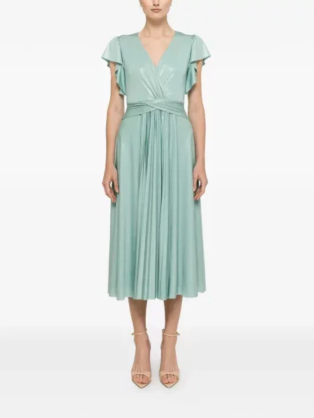 Rochie midi Nissa cu volane verde