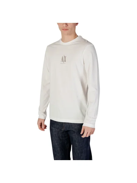 Tricou mânecă lungă Eax alb