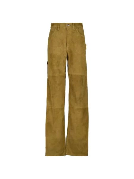 Pantaloni Altuzarra din piele de căprioară maro