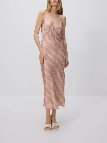 Reserved Сукня міді з високим вмістом різнобарвний 