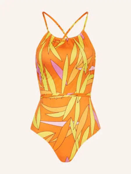 Vilebrequin High Neck Plavky Madrague Hydra oranžová žlutá