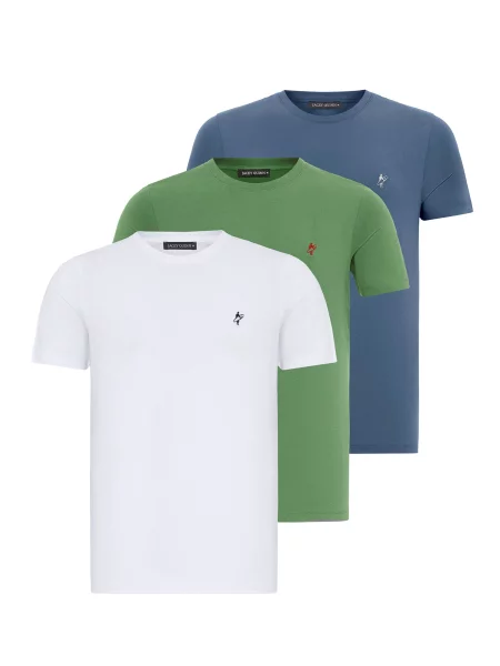 Jacey Quinn Majica plava / svijetlozelena bijela