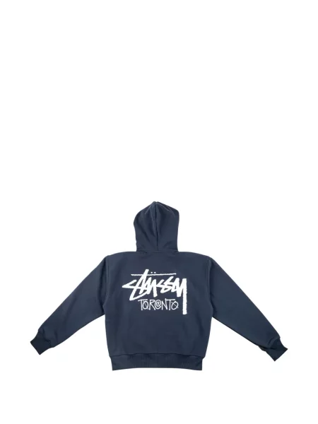 Hanorac cu glugă Stüssy cu imagine albastru
