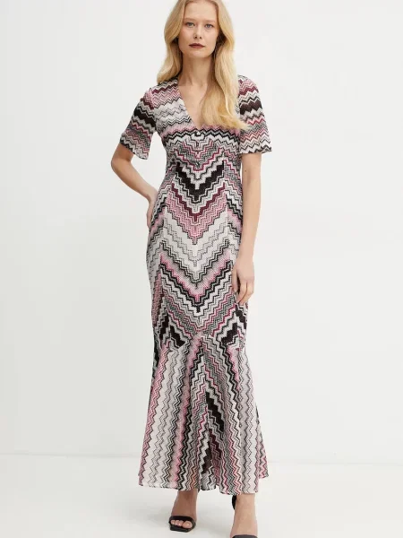 Missoni rochie maxi evazati bej