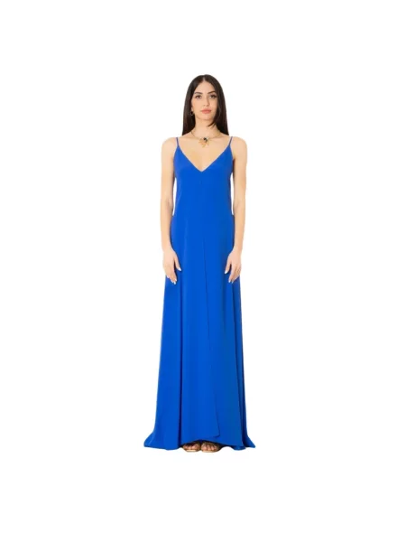 Długa sukienka maxi Simona Corsellini elegancka niebieska