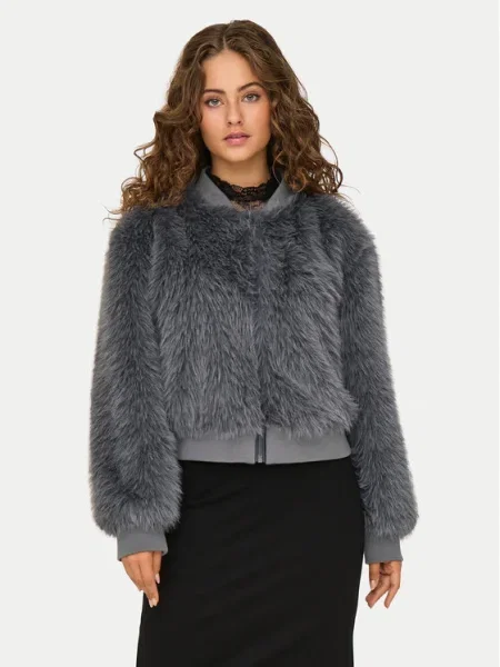 Palton de blană Only gri