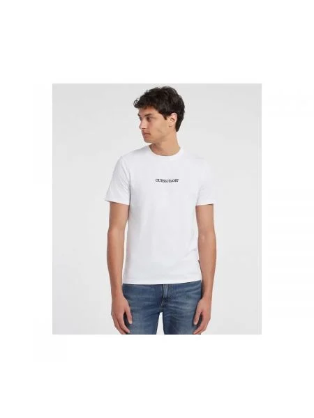 Tričko Guess s autogramom biela