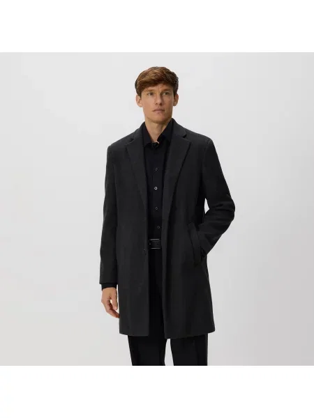 Reserved Elegantní kabát s límcem černý