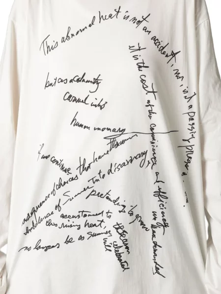 Lung tricou Yohji Yamamoto cu imagine