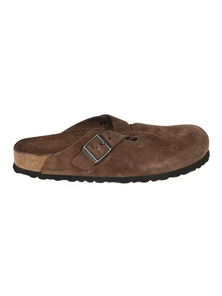 Klapki Birkenstock skórzane brązowe