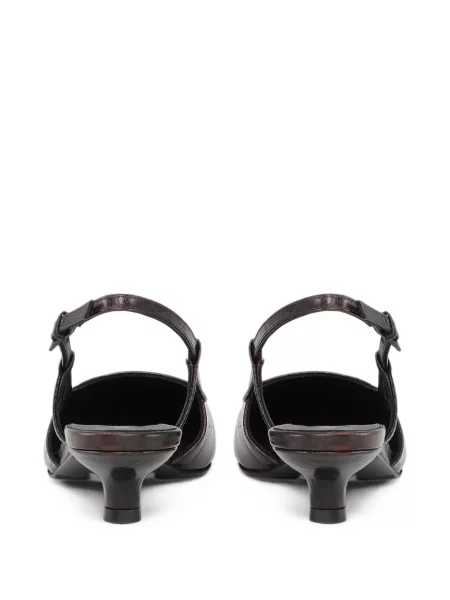 Pantofi cu toc Notabene din piele slingback maro
