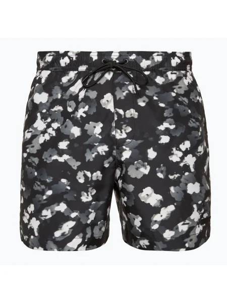 Мъжки шорти за плуване Calvin Klein Medium Drawstring-Print layered floral black черно