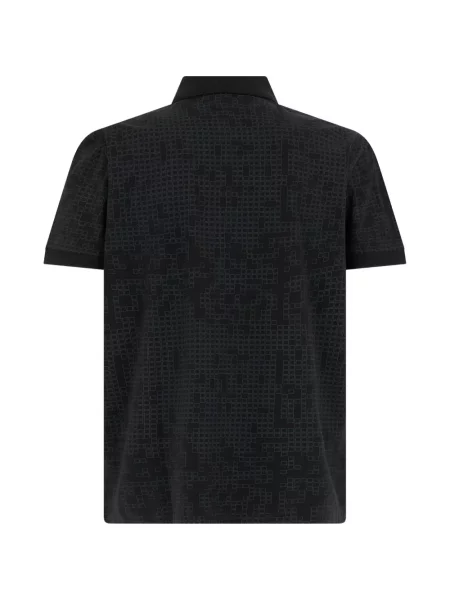 Tricou polo Boss cu imagine stretch negru