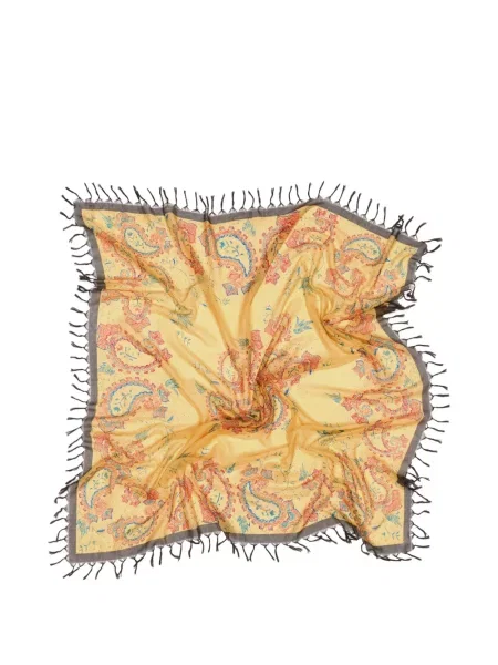 Fular Bimba Y Lola cu franjuri cu model paisley galben