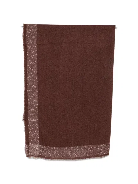 Bouclé fular Faliero Sarti cu franjuri maro