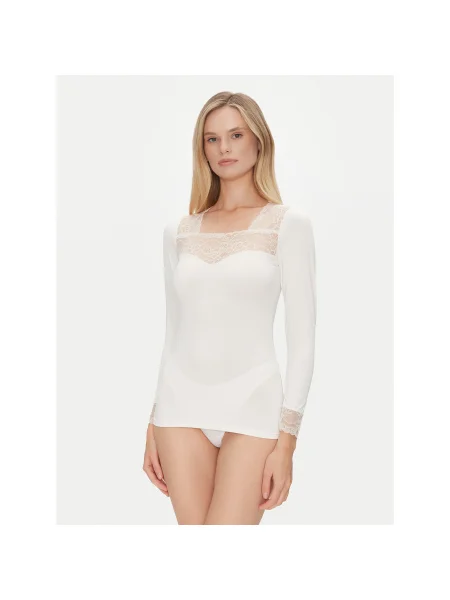 YSABEL MORA Pizsama felső Ekru Slim Fit