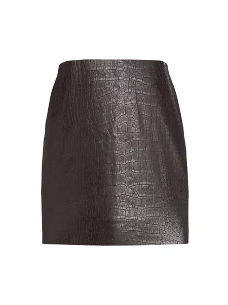 Spódnica skórzana Wolford brązowa