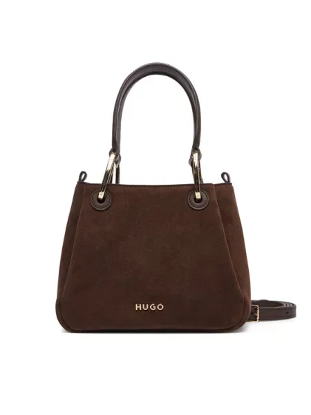 Torebka crossbody Hugo skórzana brązowa