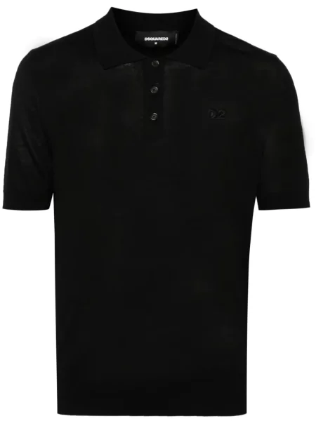 Polo Dsquared2 cu broderie negru