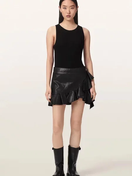 Кожаная юбка Allsaints