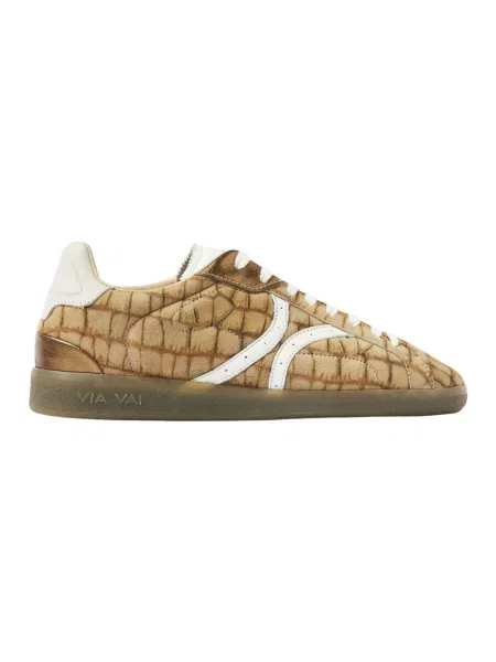 Sneakersy Via Vai skórzane brązowe