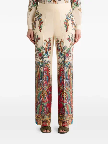 Μεταξωτό παντελόνι Etro με σχέδιο paisley