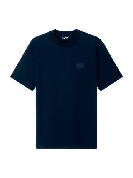 Koszulka Emporio Armani Ea7 z okrągłym dekoltem z logo niebieska