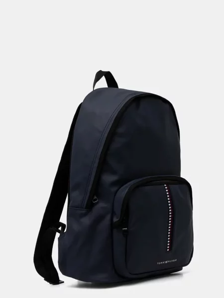 Lniany plecak Tommy Hilfiger niebieski