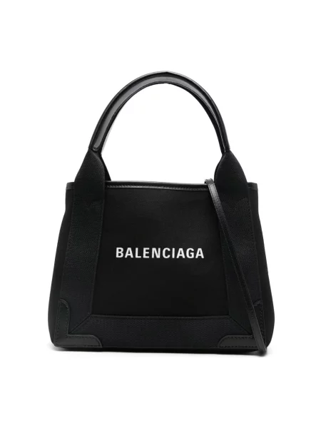 Lniana torebka Balenciaga czarna