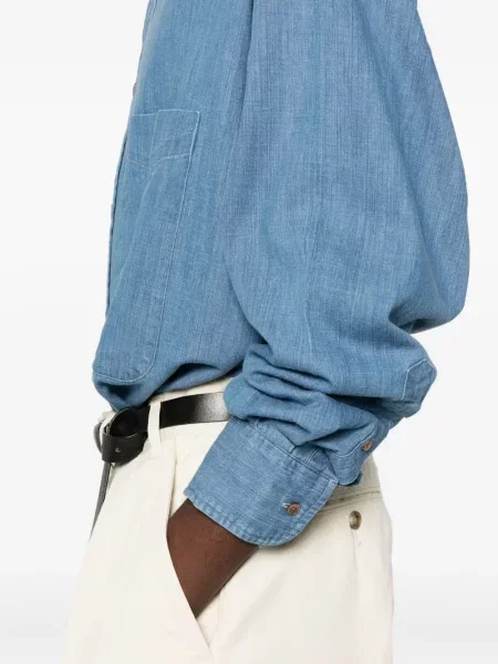 Cămașă Studio Nicholson din țesătură twill albastru