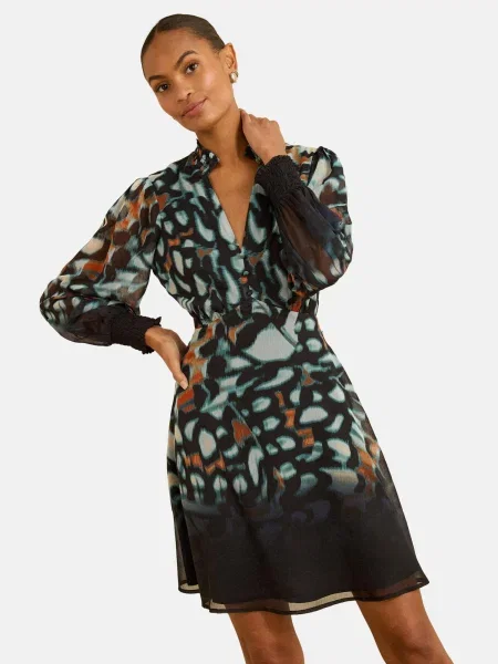 Love & roses Obleka marine / meta / temno oranžna