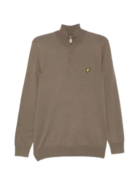 Pulover Lyle & Scott cu autograf verde