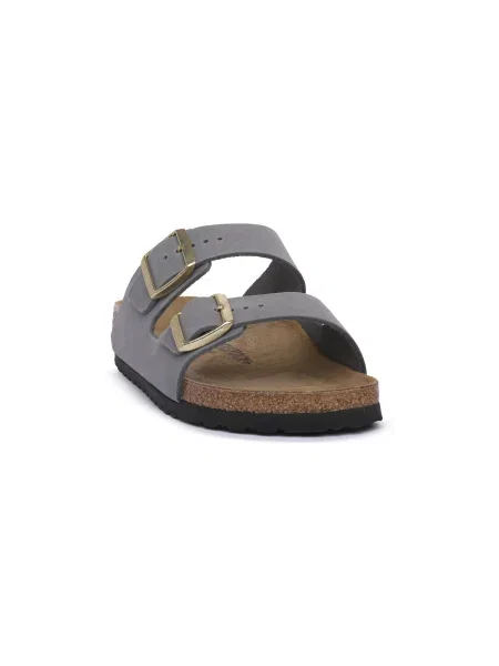 Șlapi Birkenstock din piele gri