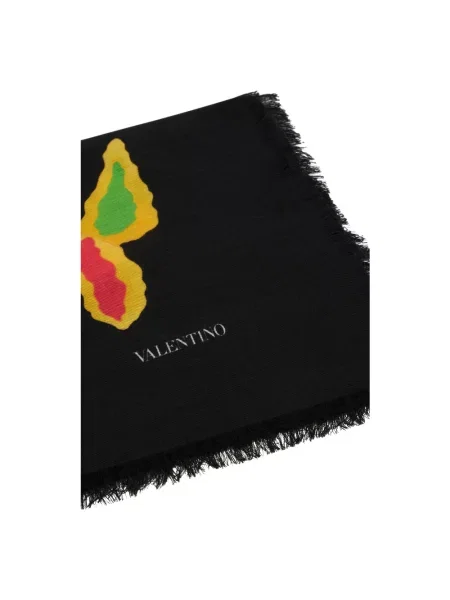 Jedwabna szal Valentino Garavani czarna