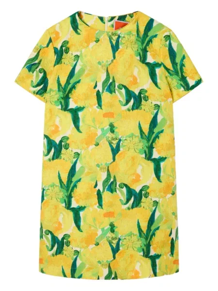 Rochie mini La Doublej cu imagine de costum galben