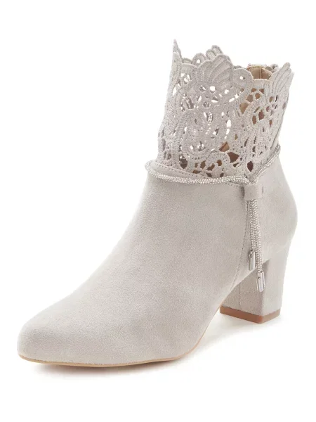 LASCANA Botine deschis bej