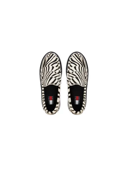 Cipele Tommy Jeans slip-on sa zebra printom bijela