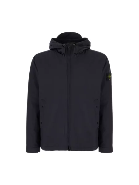 Kurtka Stone Island z kapturem z kamieniami niebieska
