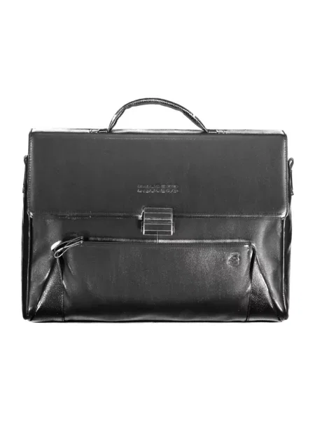 Torba na laptopa Piquadro biznesowa skórzana czarna