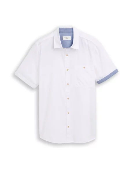 TOM TAILOR Cămașă albastru denim alb