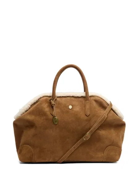 Geantă shopper Ash din piele de căprioară maro