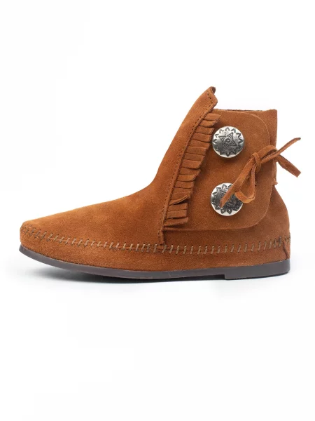 Minnetonka Cizme glezne Two Button coniac maro