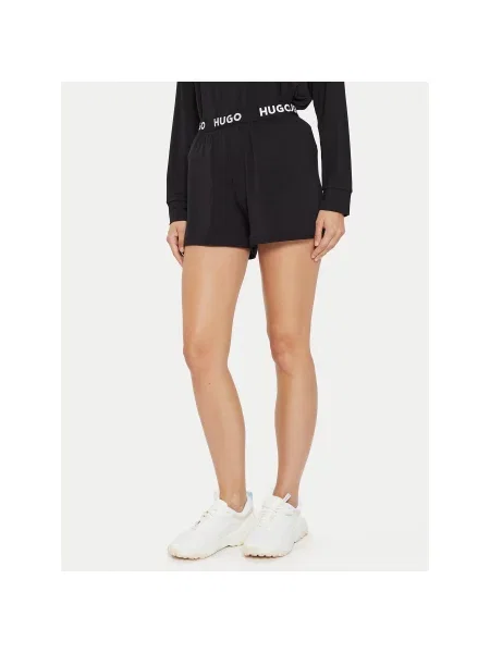 Hugo Kratke hlače pižama Unite Relaxed Fit črna