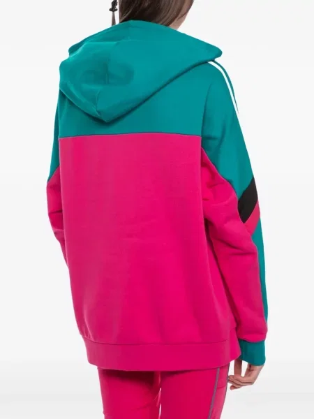 Велурен боди Adidas с принт на цветя розово