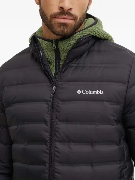 Jachetă matlasată Columbia cu glugă negru