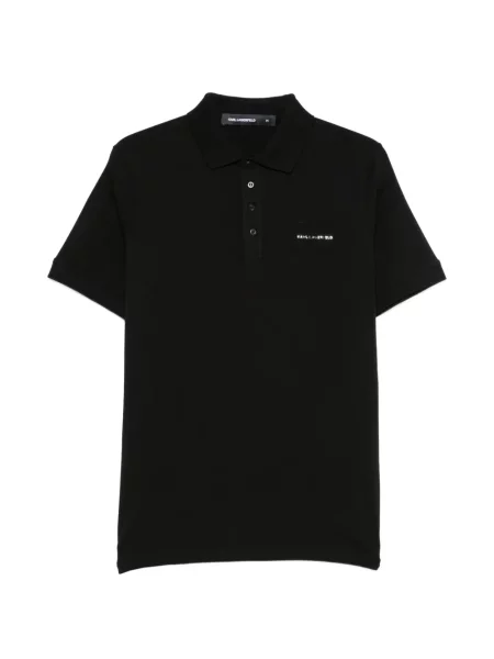 Tricou polo Karl Lagerfeld cu autograf negru