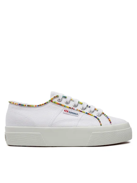 Ниски кецове Superga MULTICOLOR BEADS бяло