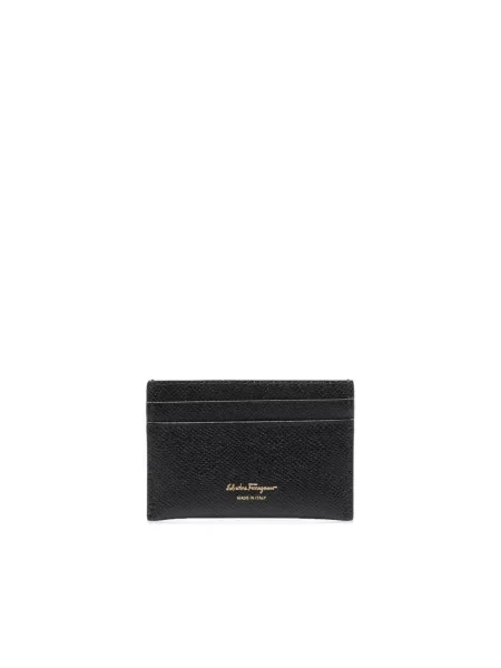 Portfel Ferragamo skórzany z logo czarny