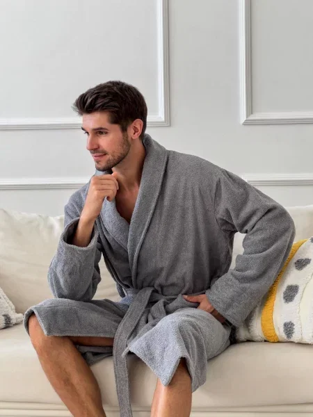 Халат Cosy на запах серый