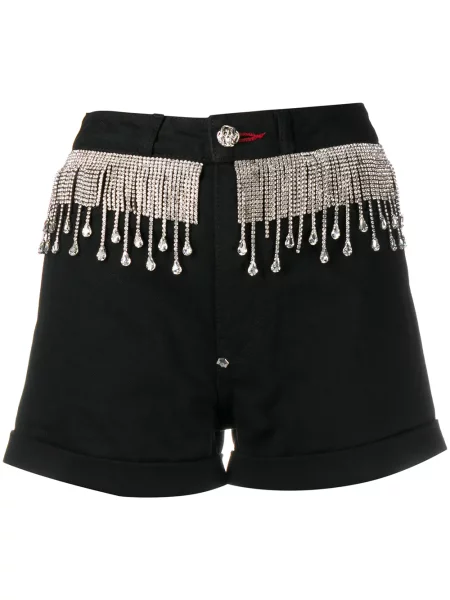 Pantaloni scurți Philipp Plein de cristal negru